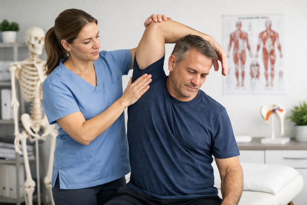 Physiotherapy exercises for frozen shoulder in Mian Channu